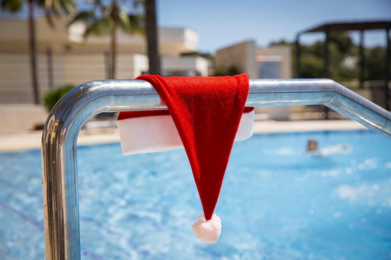 Weihnachten am Pool